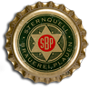 Fridge magnet with a crown cap from STERNQUELL-BRAUEREI